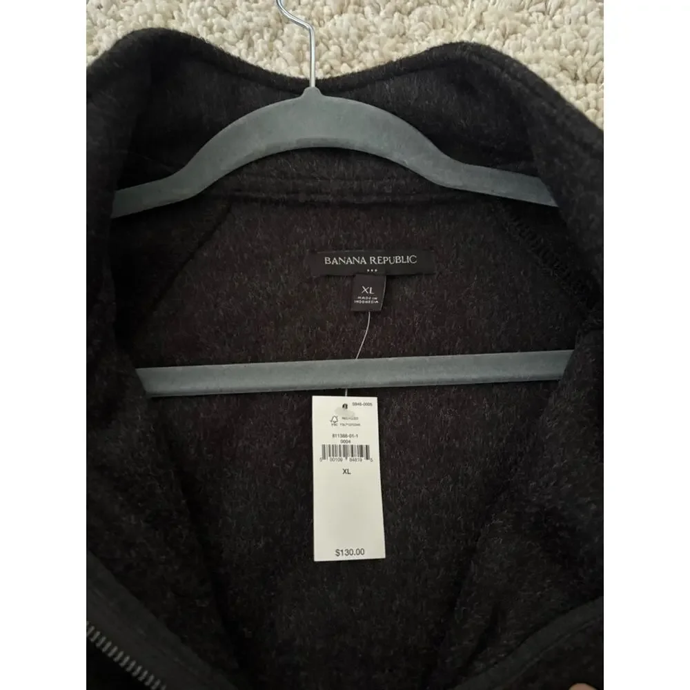 NWT Men's Banana Republic Soft Warm Gray Zip Up Jacket XL